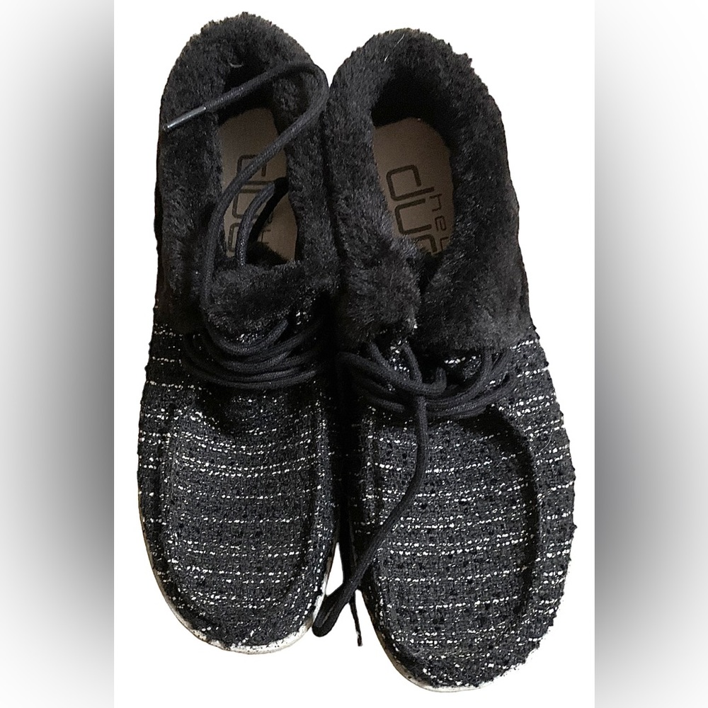 Hey Dude Britt Black Gray Womens size 8 Slip On Bootie Shoes Light Weight